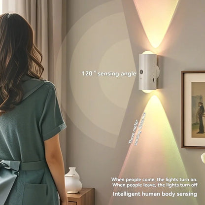 Motion Sensor Wall Light 16 RGB Colors Auto On/Off 3M Range Magnetic Mount for Bedroom Hallway