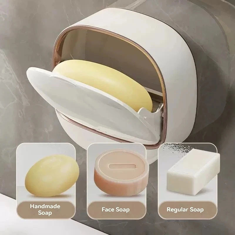 Waterproof Soap Box for Shower, Hanging Soap Holder with Drainage for Bathroom Storage
